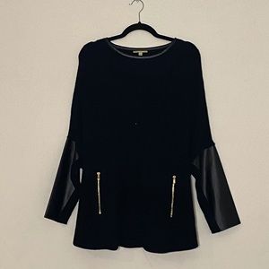 Size L Gianni Bini Black Sweater with Gold Details